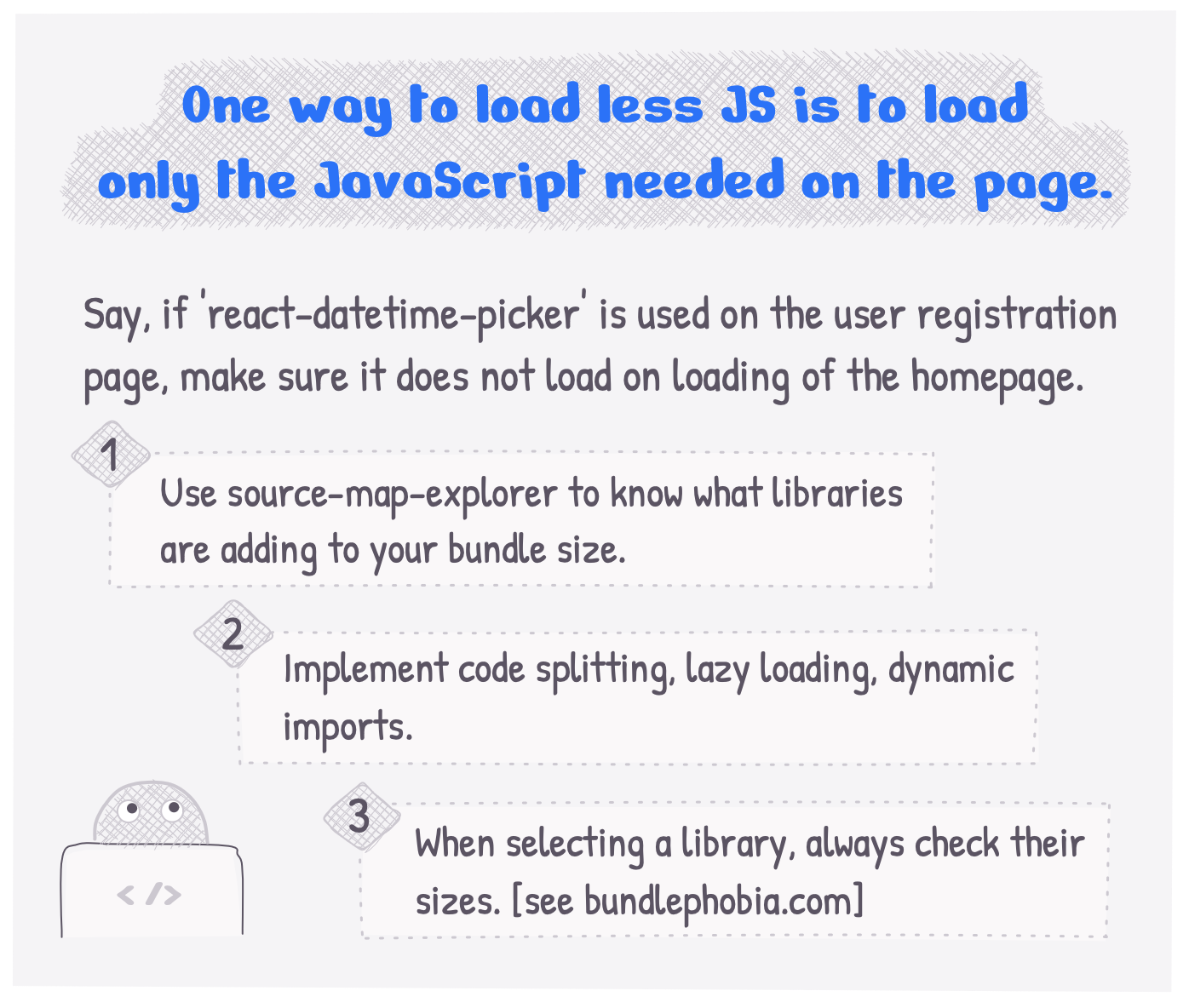 How do we reduce the JS bundle sizes?