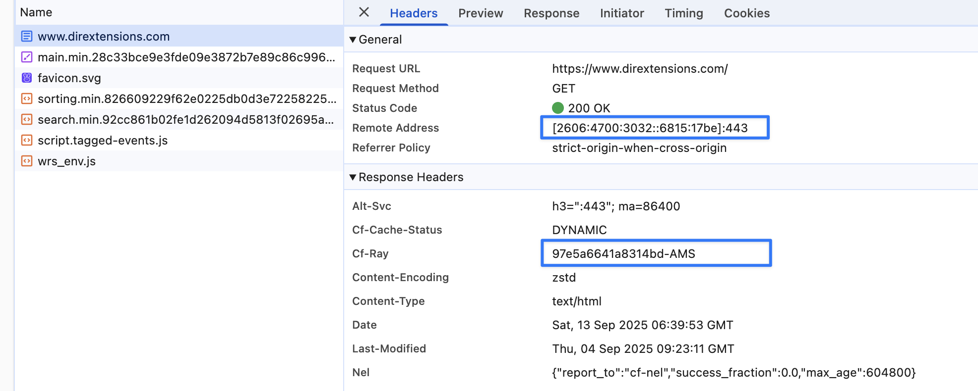 Obtaining the IP address of the serving Cloudflare instance Obtaining the IP address of the serving Cloudflare instance