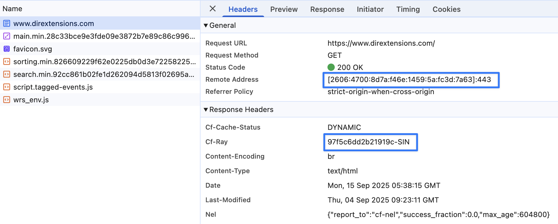 Obtaining the IP address of the serving Cloudflare instance Obtaining the IP address of the serving Cloudflare instance