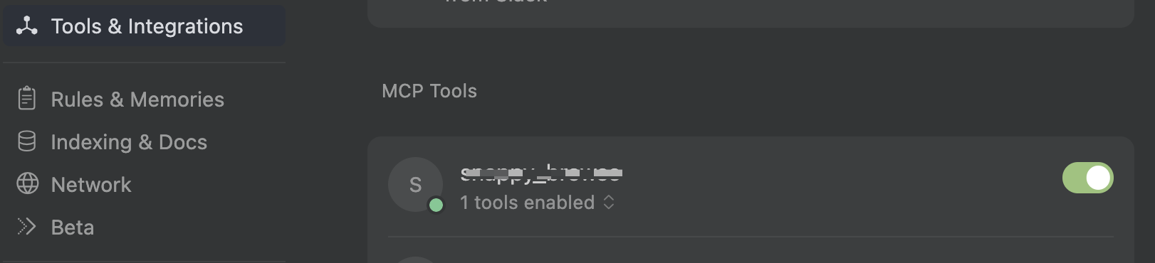 MCP settings with Cursor MCP settings with Cursor