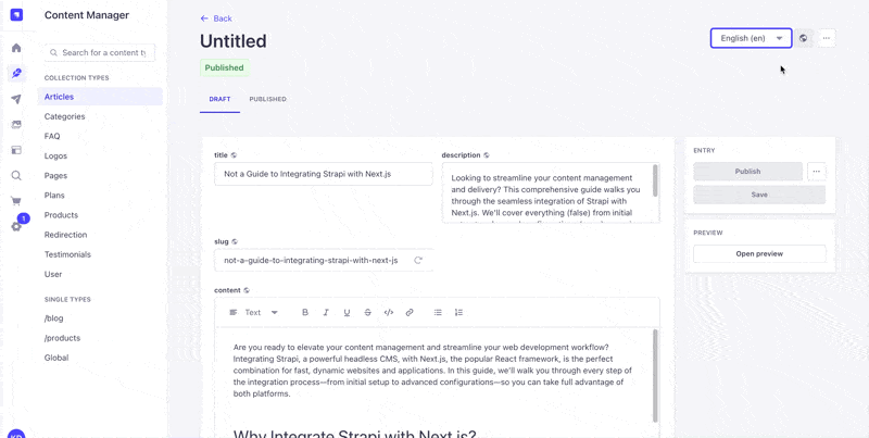 Managing content translations with Strapi v5 Managing content translations with Strapi v5 (v5.23.3)